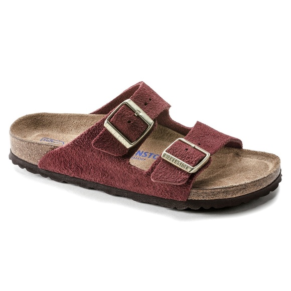 Birkenstock Arizona Sandal Soft Footbed Suede Leather Vermouth Red - Picture 6 of 9